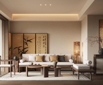 New Chinese Style A Living Room-ID:133599048