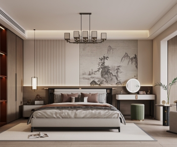 New Chinese Style Bedroom-ID:400172956
