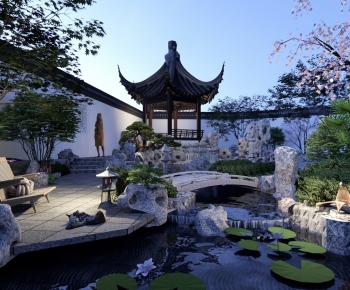 中式庭院花园-ID:544815069