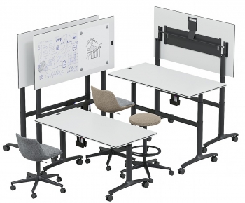 Modern Office Desk And Chair-ID:863878971
