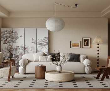Wabi-sabi Style A Living Room-ID:787065036