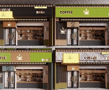 现代咖啡店门面门头-1986614