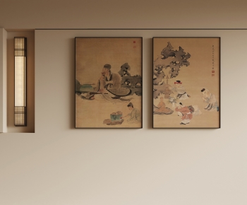 新中式古人物装饰画-ID:189501055