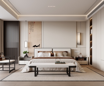 New Chinese Style Bedroom-ID:523762941