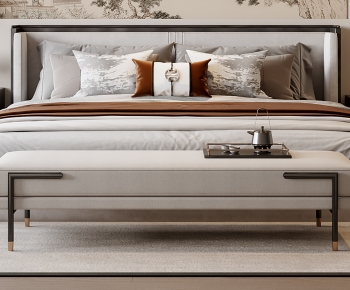 New Chinese Style Double Bed-ID:757092003
