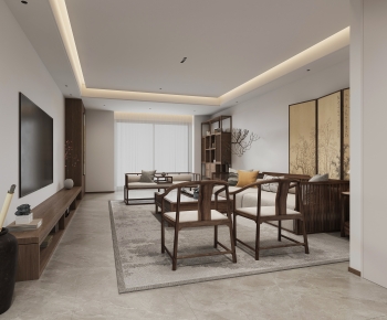 New Chinese Style A Living Room-ID:162669909