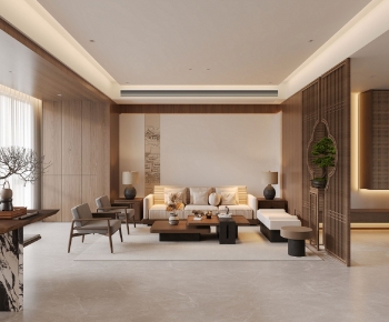 New Chinese Style A Living Room-ID:298414951