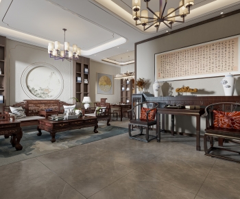 New Chinese Style A Living Room-ID:588435896