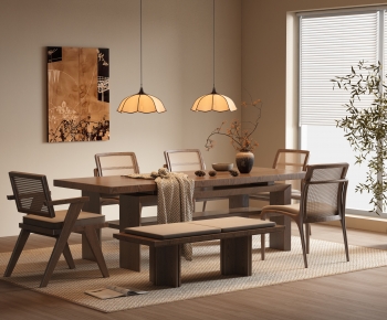 Wabi-sabi Style Dining Table And Chairs-ID:429666045