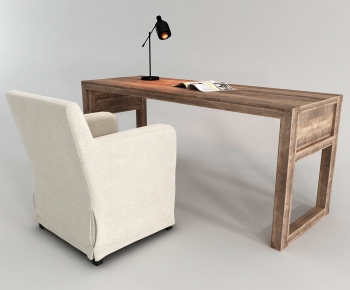 Wabi-sabi Style Computer Desk And Chair-ID:265109528