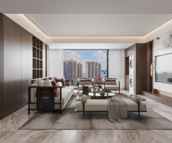 New Chinese Style A Living Room-ID:821450005