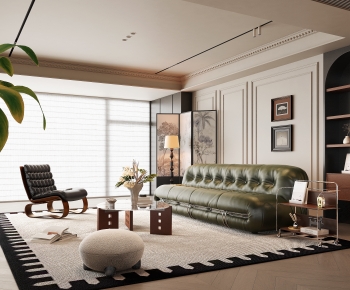 American Style Retro Style A Living Room-ID:437660938