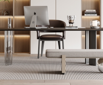 Modern Computer Desk And Chair-ID:500324014