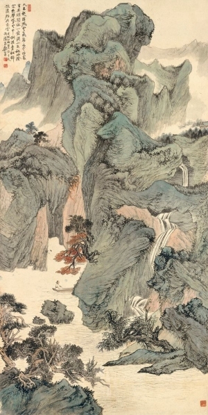 中式国画山水画-ID:5979057