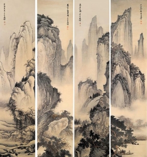 中式国画山水画-ID:762579928