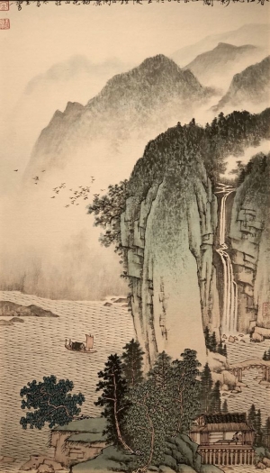 中式国画山水画-ID:183506018