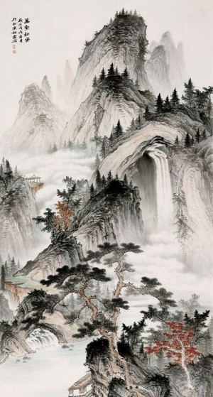 中式国画山水画-ID:5979135