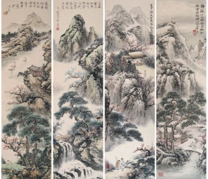 中式国画山水画-ID:723203908