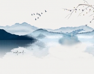 中式国画山水画-ID:251948811