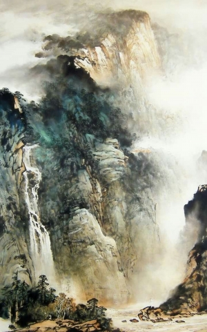中式国画山水画-ID:496119026