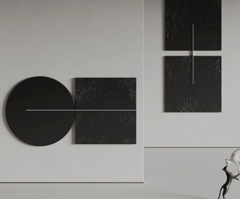 Roche Bobois现代黑白立体墙饰 挂画3D模型