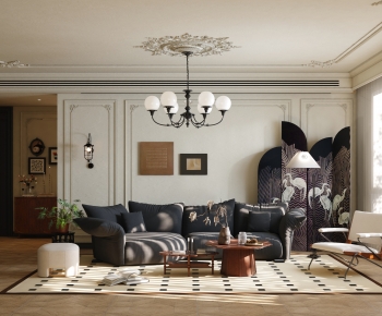 French Style A Living Room-ID:592797049