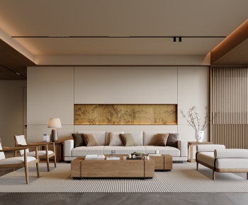 New Chinese Style A Living Room-ID:997114907