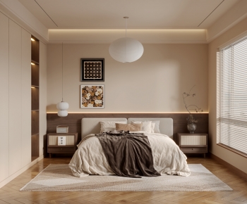 Wabi-sabi Style Bedroom-ID:854370123