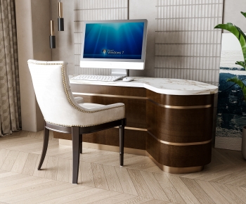 American Style Office Desk And Chair-ID:727113011