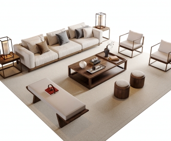新中式沙发茶几组合-ID:347019918