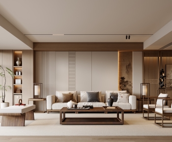 New Chinese Style A Living Room-ID:398504979