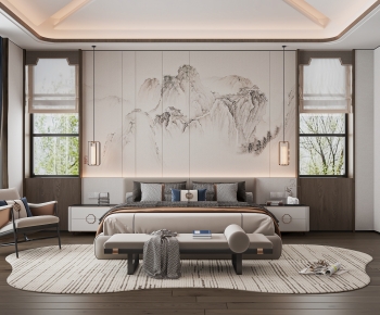 New Chinese Style Bedroom-ID:197634949