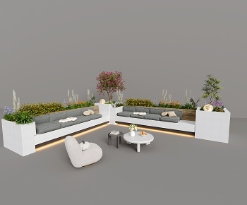 现代户外椅 庭院绿化3D模型
