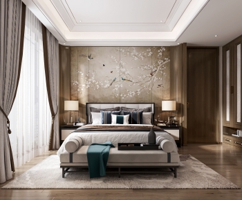 New Chinese Style Bedroom-ID:500869044