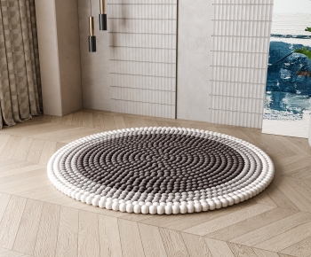 Simple European Style Circular Carpet-ID:722460036