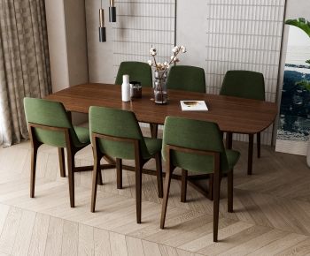 American Style Dining Table And Chairs-ID:436855083