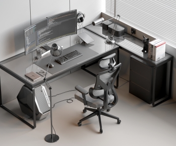 Modern Computer Desk And Chair-ID:652501119