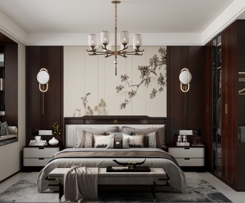 New Chinese Style Bedroom-ID:643629074