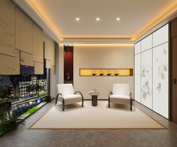 New Chinese Style Office Living Room-ID:582720045