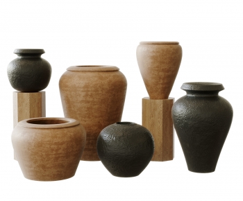 Wabi-sabi Style Clay Pot-ID:950675019