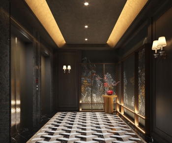 New Chinese Style Office Elevator Hall-ID:870099185
