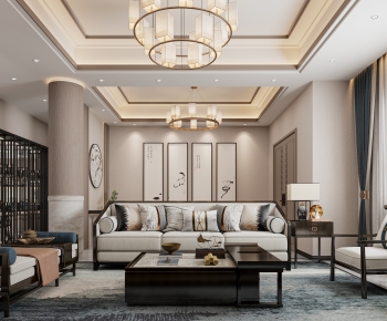 New Chinese Style A Living Room-ID:210969473