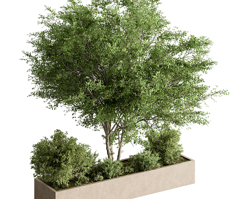 现代灌木绿植 花池3D模型