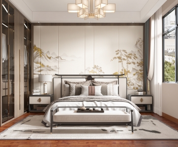 New Chinese Style Bedroom-ID:255381116