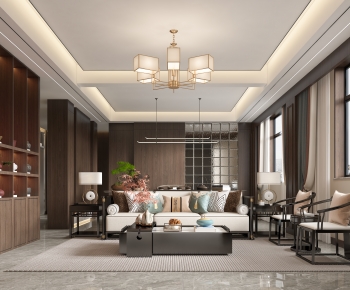 New Chinese Style A Living Room-ID:861589941
