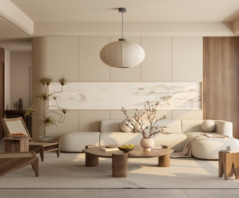 Wabi-sabi Style A Living Room-ID:851320981
