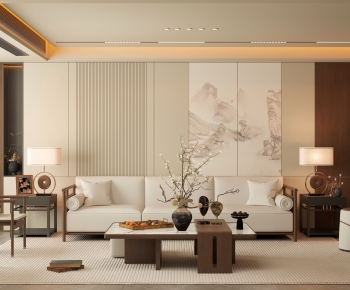 New Chinese Style A Living Room-ID:177149861