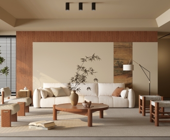 Wabi-sabi Style A Living Room-ID:990875961