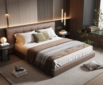 Modern Double Bed-ID:665486105
