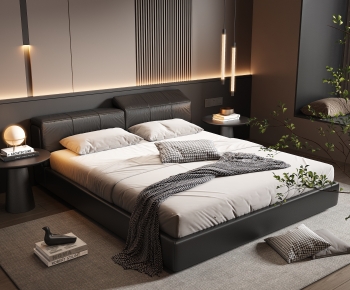 Modern Double Bed-ID:105440663